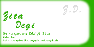 zita degi business card